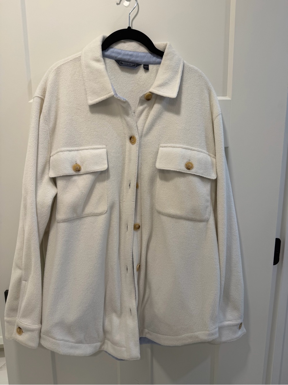 Vineyard Vines Cream Button-Up Shacket